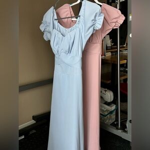 Lyaner Puff Sleeve Dress in Blue